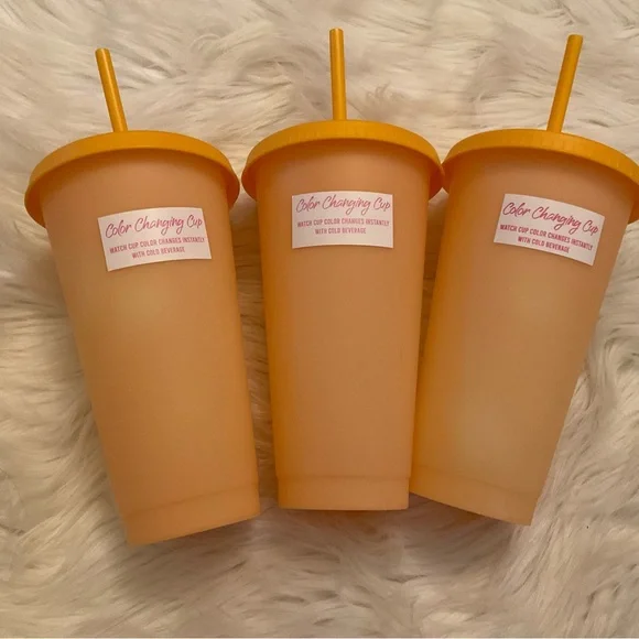 Orange Color Changing Cups - New - Bundle of 3 - Picture 4 of 9